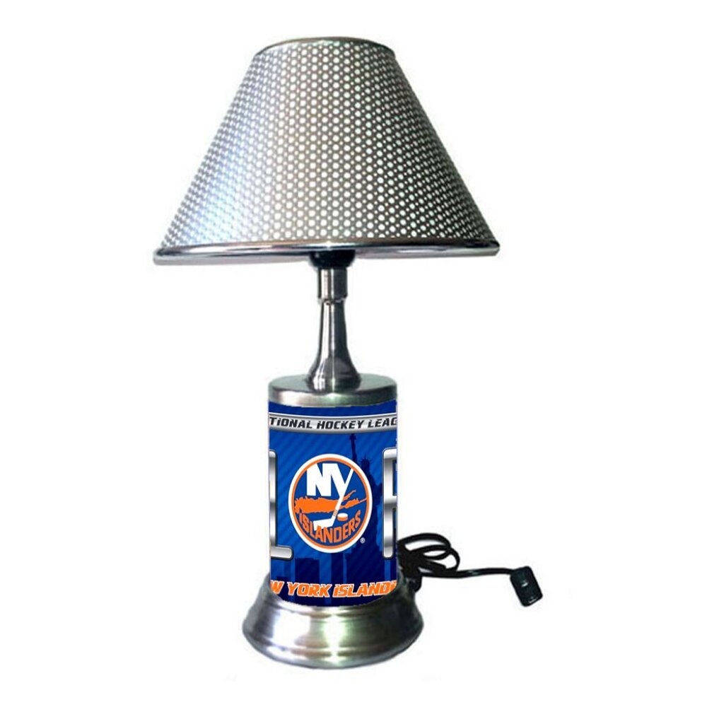 NY New York Islanders table lamp with chrome finish shade, desk lamp